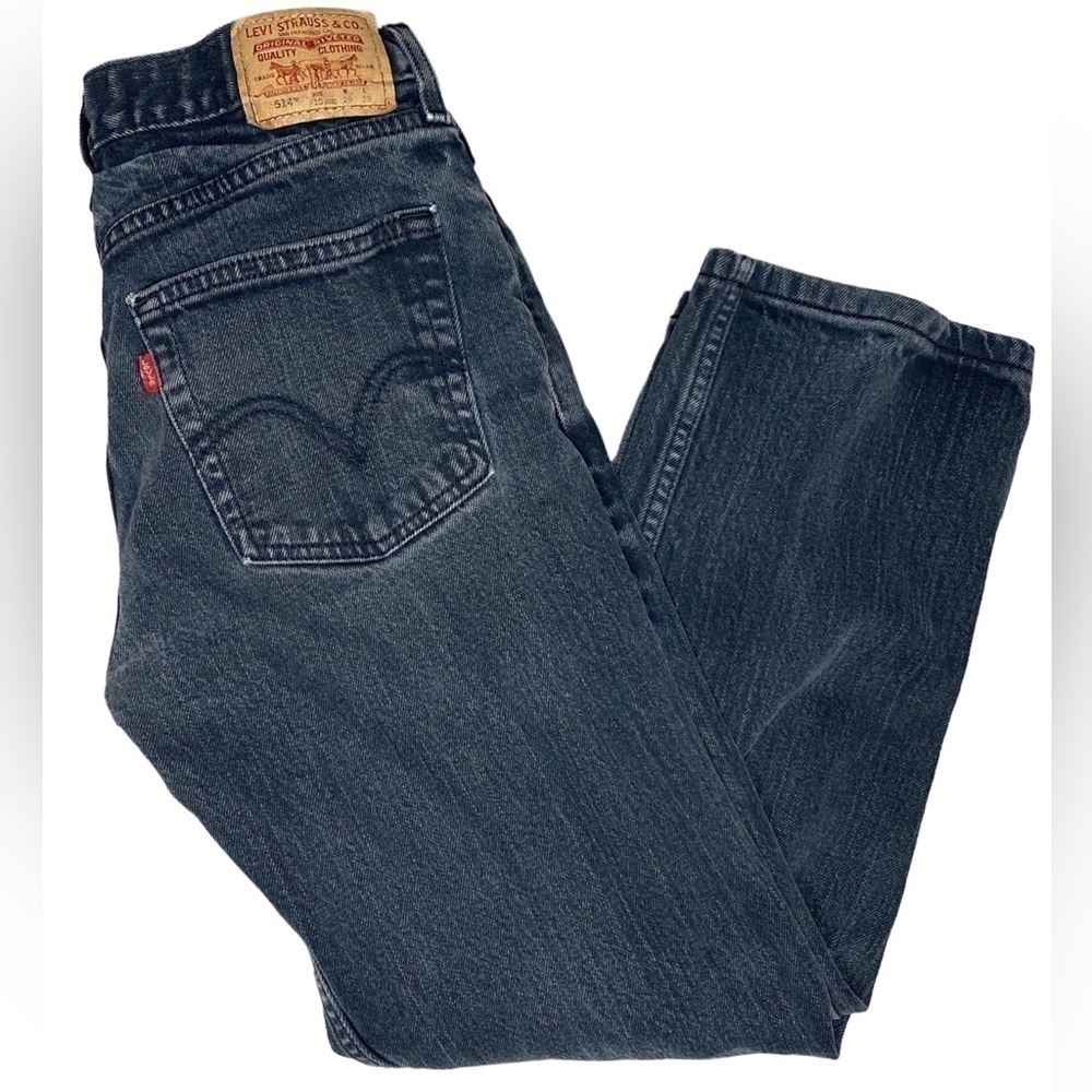 LEVIS 514 SLIM STRAIGHT RED TABS BLACK JEANS SIZE 29